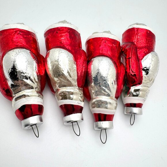 Bradford Novelty Christmas Trimmeries Hand Decorated Glass Santa Ornaments 4-Pac - Picture 7 of 11